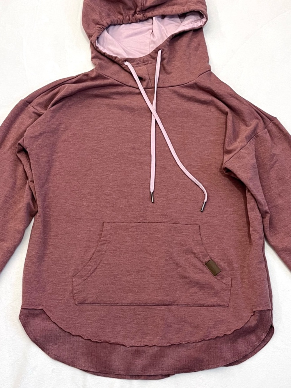 Maurices Mauve Women’s Drawstring Pullover Hoodie Sweatshirt w Kangaroo Pocket - Picture 2 of 16
